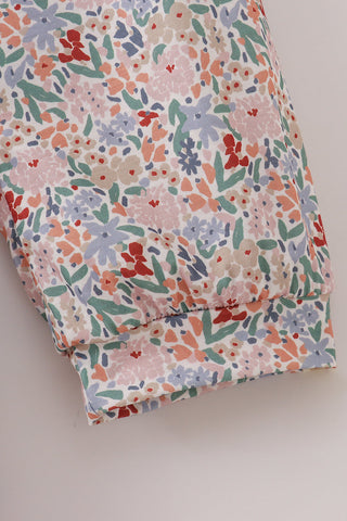 Floral patterned fabric on a plain background