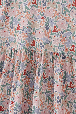 Floral patterned fabric with a soft focus on a light background