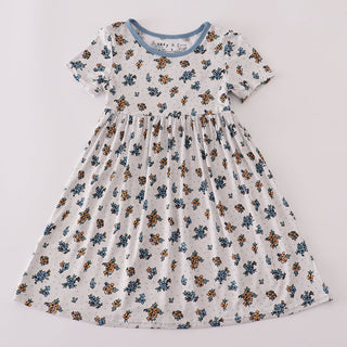 Floral dress on a light gray background