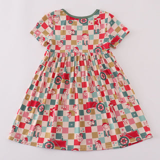 Colorful checkered dress on a white background