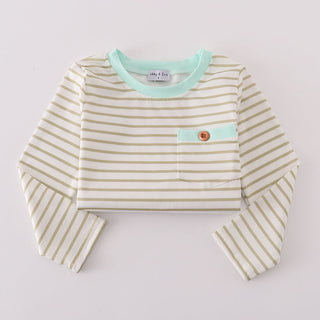 Striped long-sleeve shirt on a light gray background