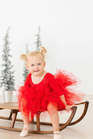 Aralyn Scarlet Tutu 3/4 Sleeve Leotard