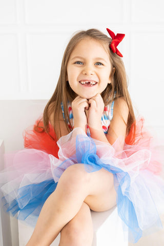 Anna Claire Red, White & Cute Tutu Tank Leotard