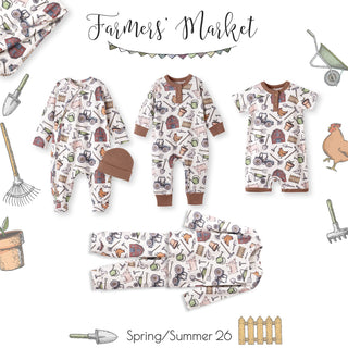 Farmer's Market Bamboo Baby Zipper Romper