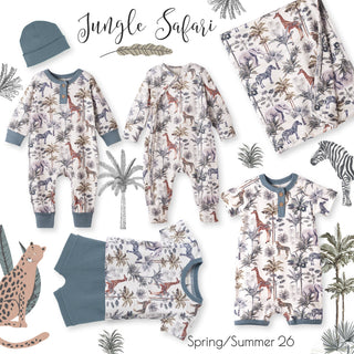 Jungle Safari Bamboo Baby Boy Romper