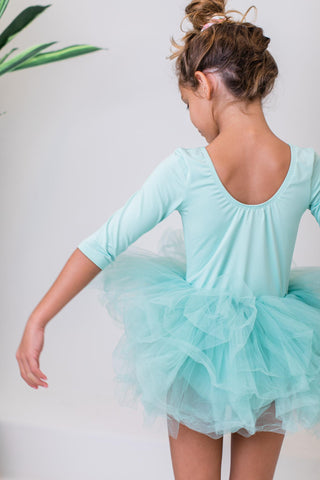 Aralyn Sage Tutu 3/4 Sleeve Leotard