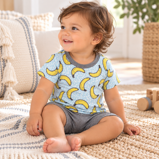 Banana Split Bamboo T-Shirt & Cotton Shorts Set for Boys