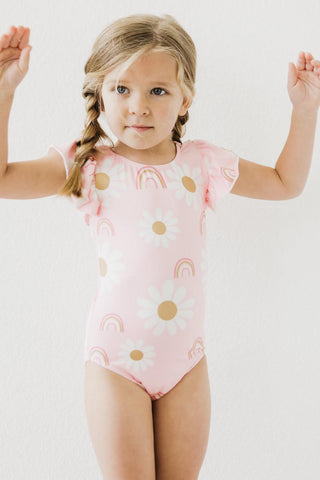 You are My Sunshine Short Sleeve Flutter Sleeve Leotard