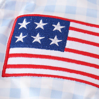 Patriotic Flag Embroidered Plaid Women’s Swim Cover - Gibs+Grady