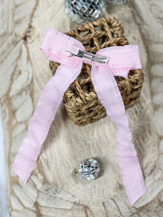 Ruffle Edge Ribbon Hair Bow - Alligator Clip - 5"