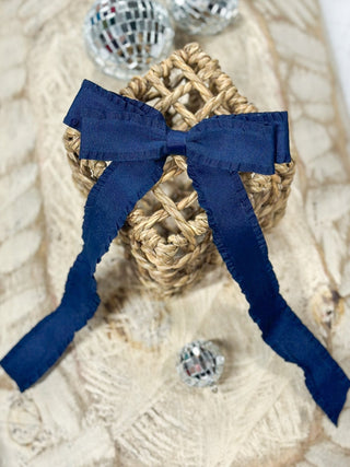 Ruffle Edge Ribbon Hair Bow - Alligator Clip - 5"
