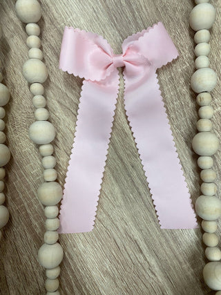 Scalloped Long Tail Bow with Alligator Clip