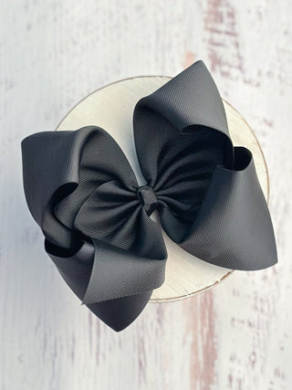 Texas Size Grosgrain Hair Bow - Alligator Clip - 6.5" - 36 colors