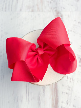 Texas Size Grosgrain Hair Bow - Alligator Clip - 6.5" - 36 colors