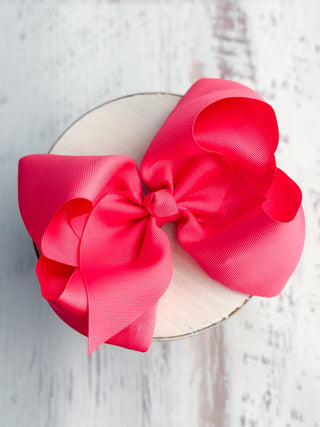 Texas Size Grosgrain Hair Bow - Alligator Clip - 6.5" - 36 colors