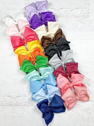 Texas Size Grosgrain Hair Bow - Alligator Clip - 6.5" - 36 colors